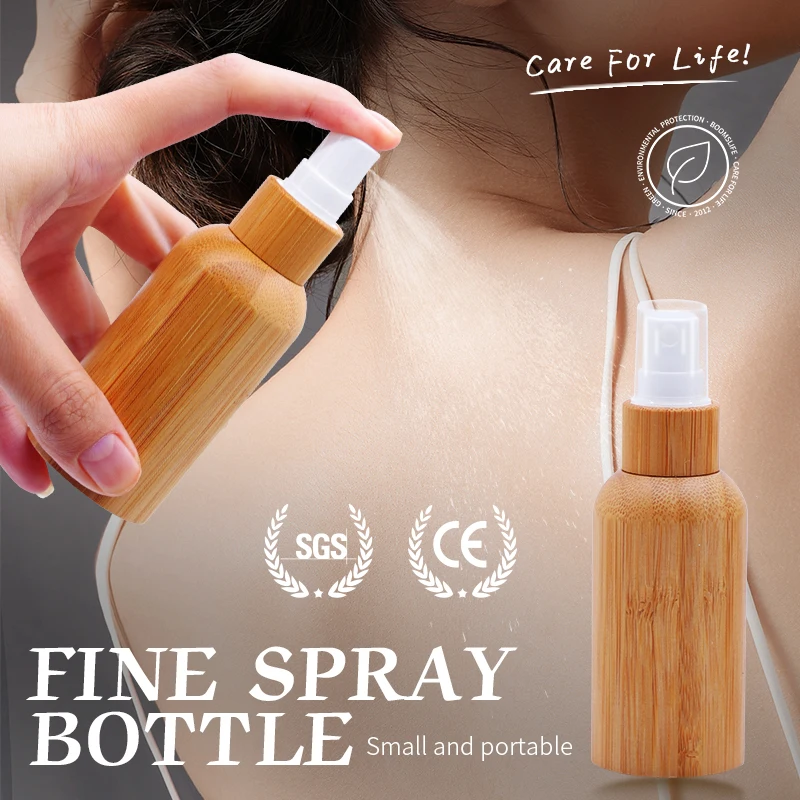 1pc10ml30ml100ml Bamboo Wood Bottle Perfume Spray Bottle Refillable Travel Empty Container Makeup Water Atomizer Bottle for Girl