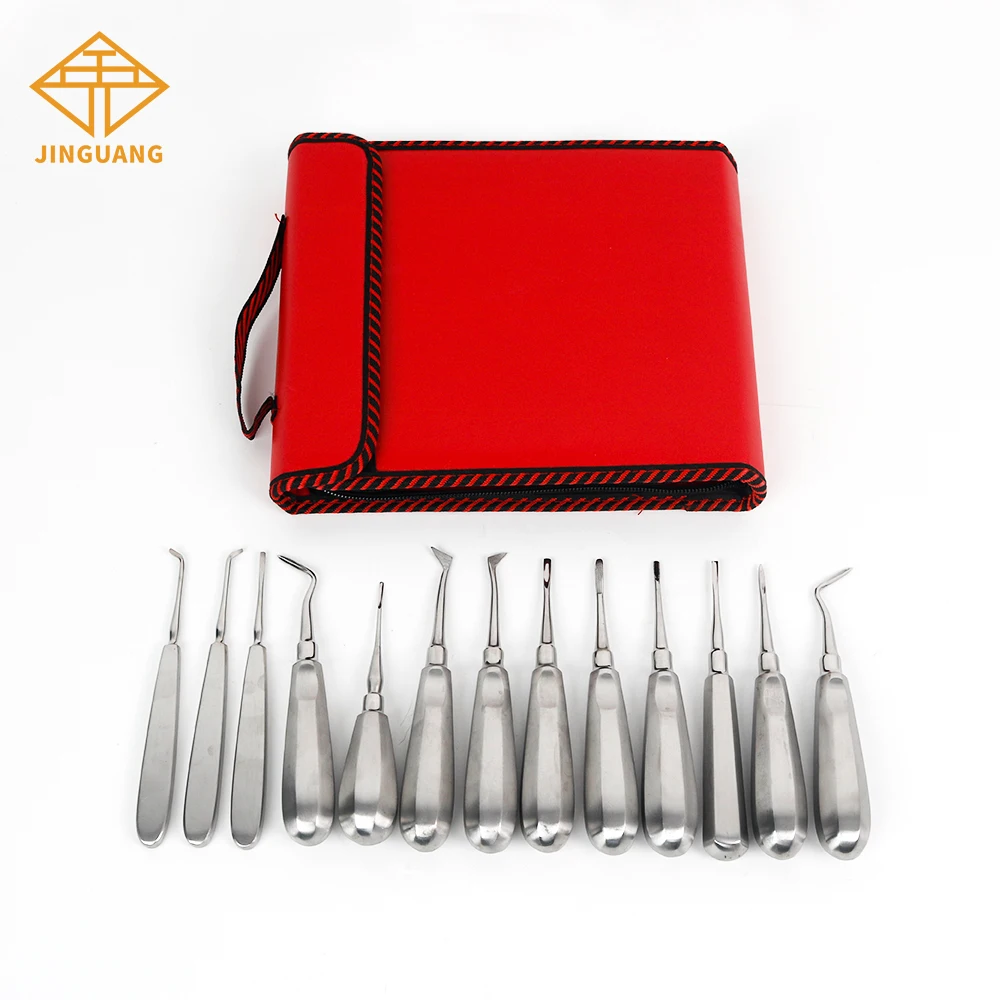 

13Pcs/set Stainless Steel Dental Oral Surgery Root Elevators Set Tooth Extraction Surgical Instruments