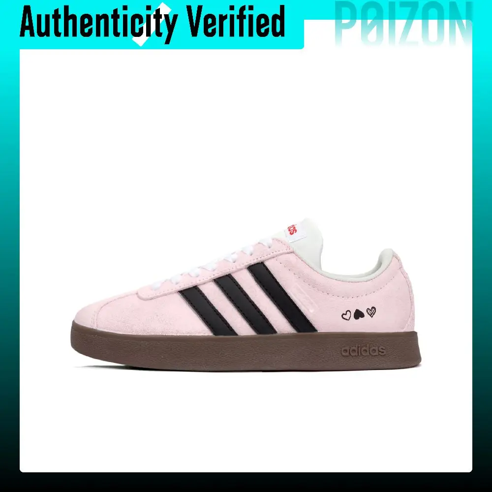 Adidas VL COURT 2.0 Cool Blackberry Abrasion Resistant Slip Resistant Low top Skateboard Shoes Unisex Pink HQ1802(Team2178-）