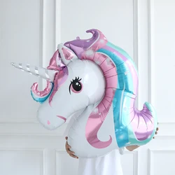 Large Rainbow Unicorn Helium Balloons 40inch Number Foil Balloons Unicorn Theme Birthday Girl Boy Party Decoration Baby Shower