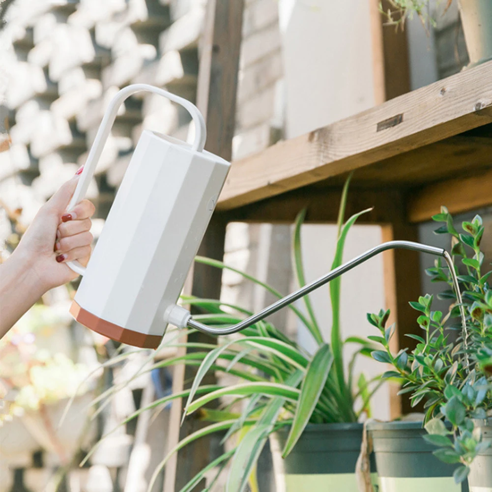 1000ml Plant Watering Can Stainless Steel Curved Mouth Flower Spray Pot Household Removable Nozzle Portable for Bonsai Succulent