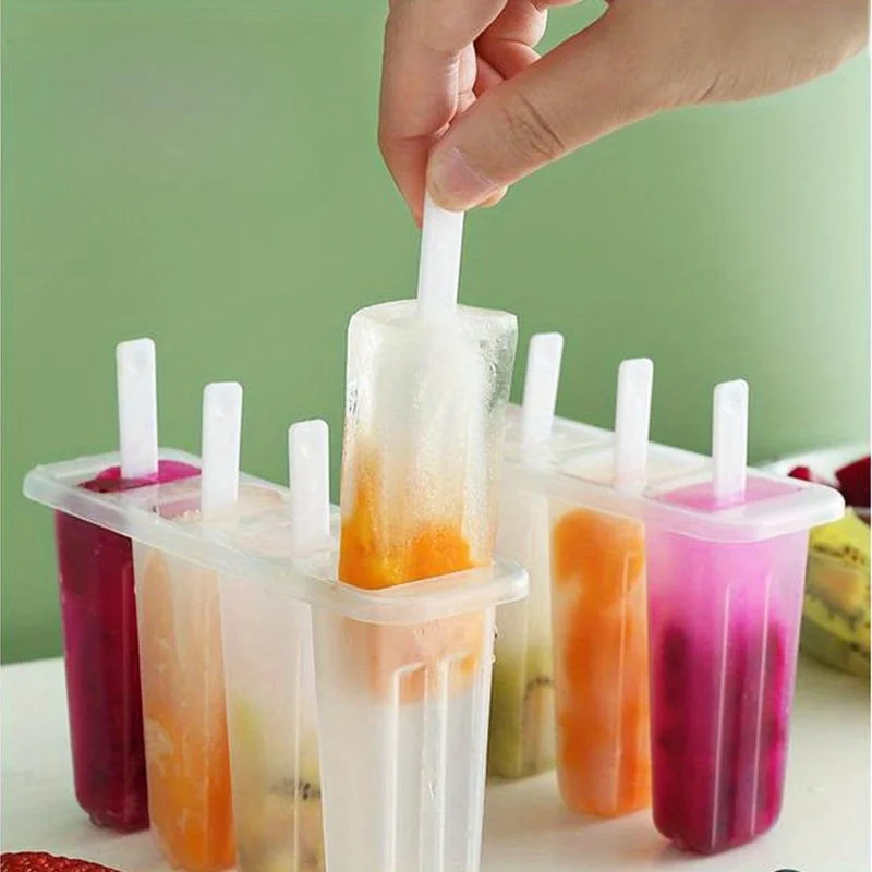 Popsicle Mold Set, DIY Reusable Maker for Yogurt Fruit Snacks, Healthy Homemade Treats for Party
