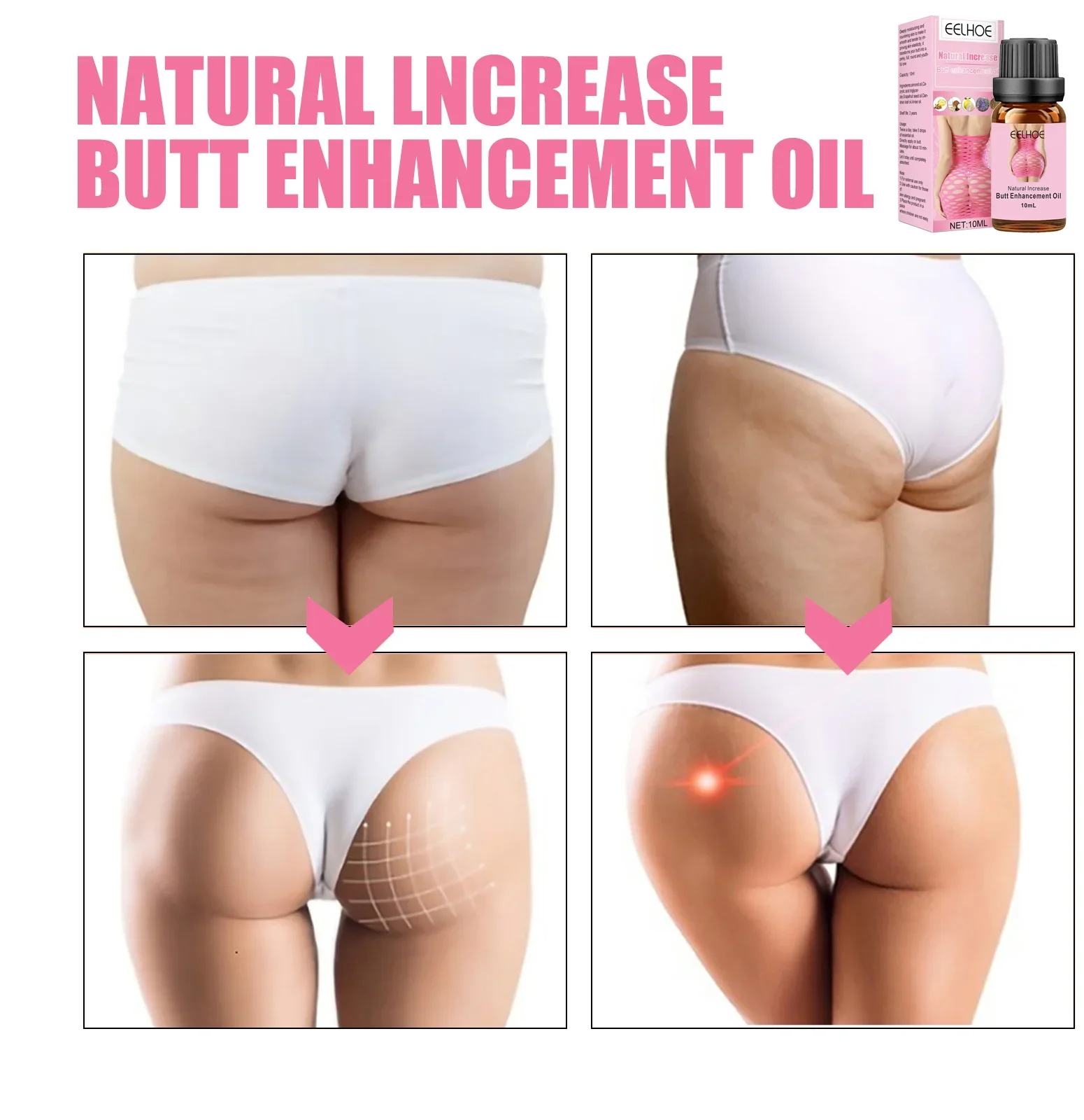 Nádega Enhancement Massagem Óleos Essenciais, Eficaz Hip Lift Up, Firming Bigger Ass, Sexy Body Care, Mulheres Beleza Produtos de Saúde