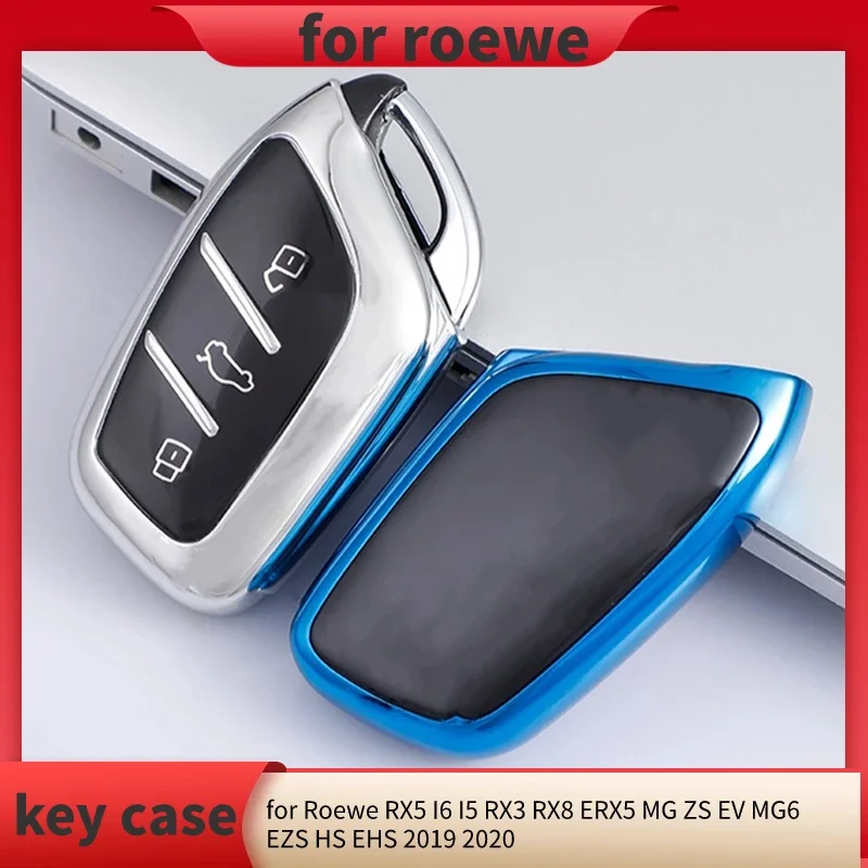 TPU Shell Fob Holder for Roewe RX5 I6 I5 RX3 RX8 ERX5 MG ZS EV MG6 EZS HS EHS 2019 2020 Car Remote Key Case Cover Accessories