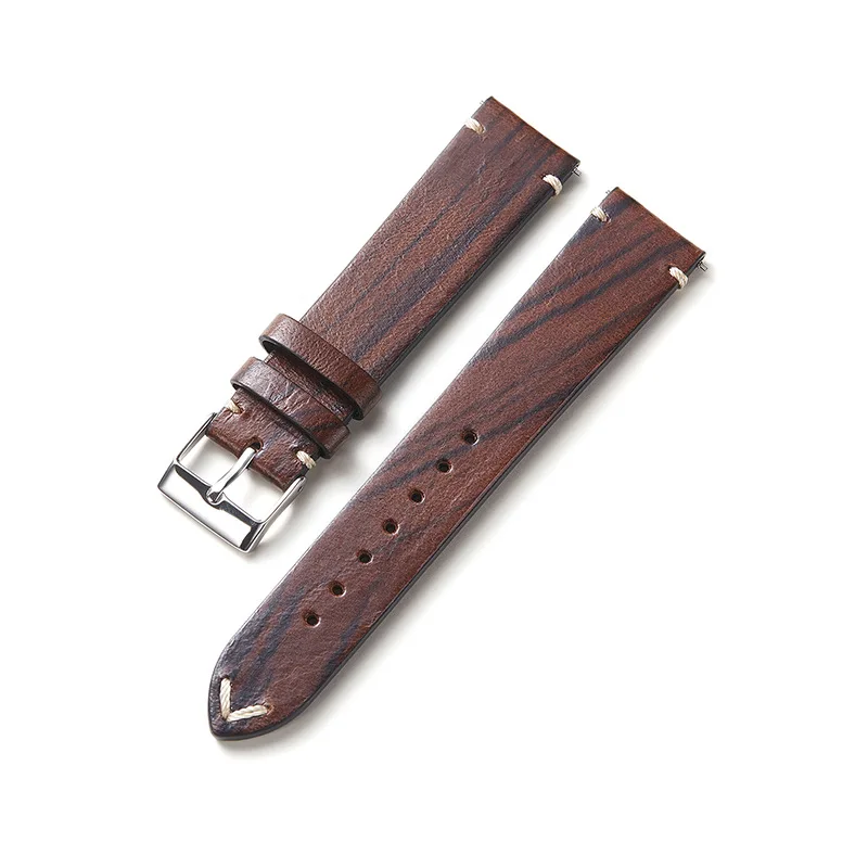 UTHAI G31 Vintage Watch Strap Quick Release 18mm 20mm 22mm Watchband Wood Texture For Samsung For Huawei Wrist Strap