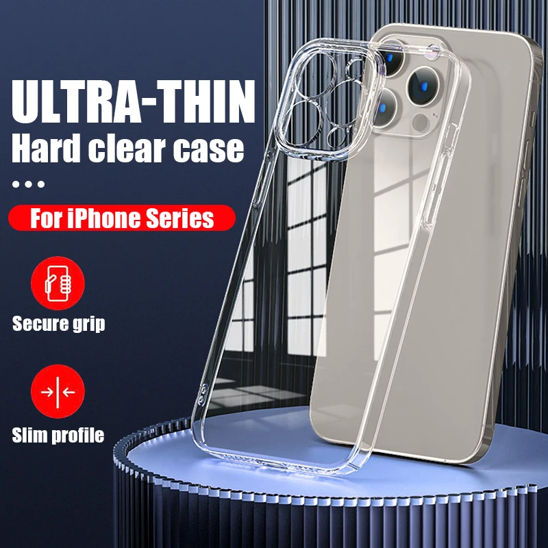 Ultradünne, hochtransparente Hart-PC-Hülle für iPhone 18 17 15 14 13 12 16 Pro Max 17e, kristallklare stoßfeste Handyhülle – Detail 2