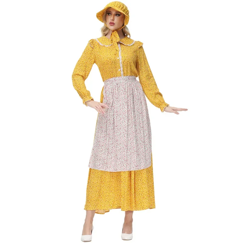 Lady Little House On The Prairie Costume Carnevale Halloween Pioneer Olden Day Laura Cosplay Fancy Party Dress