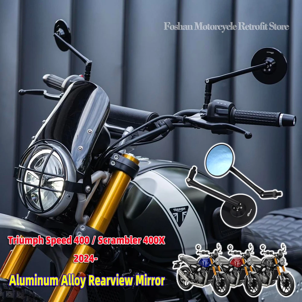 

For Triumph Speed 400 Scrambler 400X Aluminum Alloy Rearview Mirror 2024 Motorcycle Modifications Accessories Scrambler400X