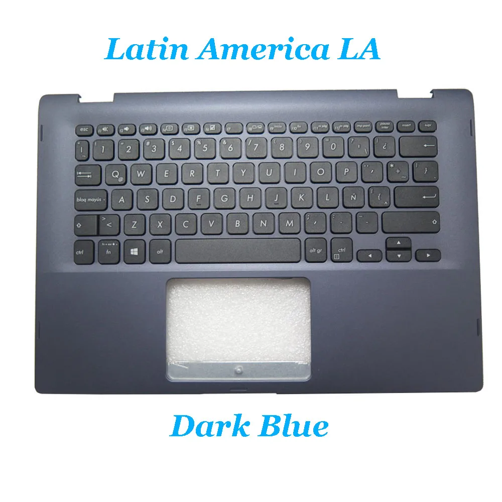 LA\GK Laptop PalmRest&Keyboard For ASUS Vivobook Flip 14 J412FA J412UA TP412FA TP412FAC Blue Top Case