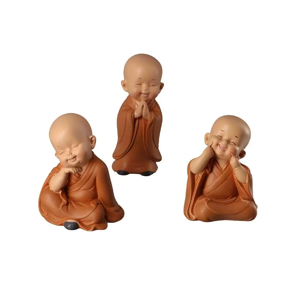 Decor Religion Buddha Car Decoration Resin Car Ornament Small Monk Status Little Monk Figurine Buddha Monk Statue Monk Ornament