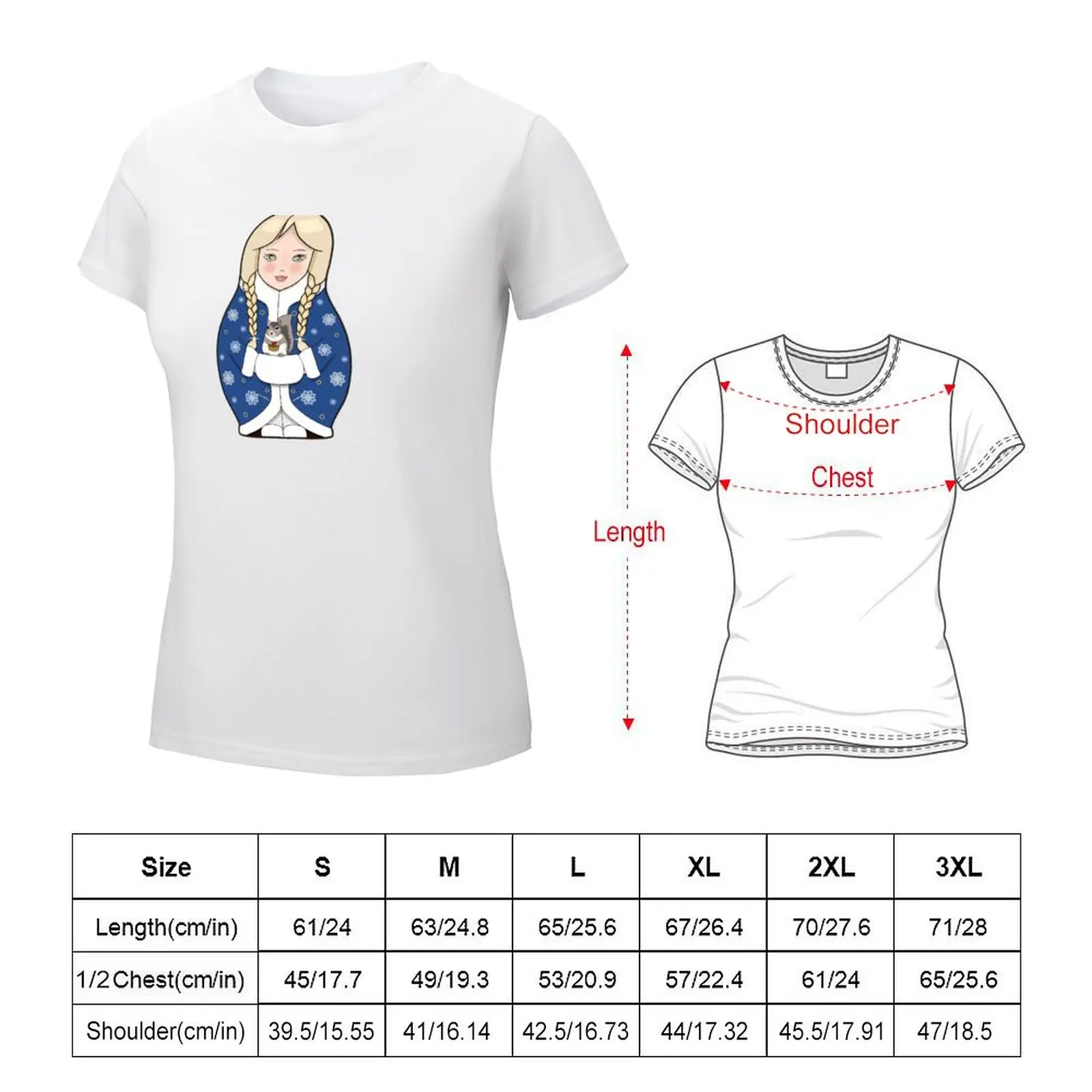 Nesting Doll Snegurochka Ice Princess II T-shirt graphics lady clothes tight shirts for Women