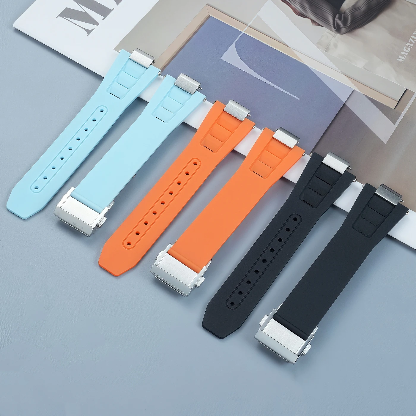 12mm Quick Release Replacement Rubber Watch Band Convex Modified Strap For Tissot PRX T137.410 T137.407 Men Watch