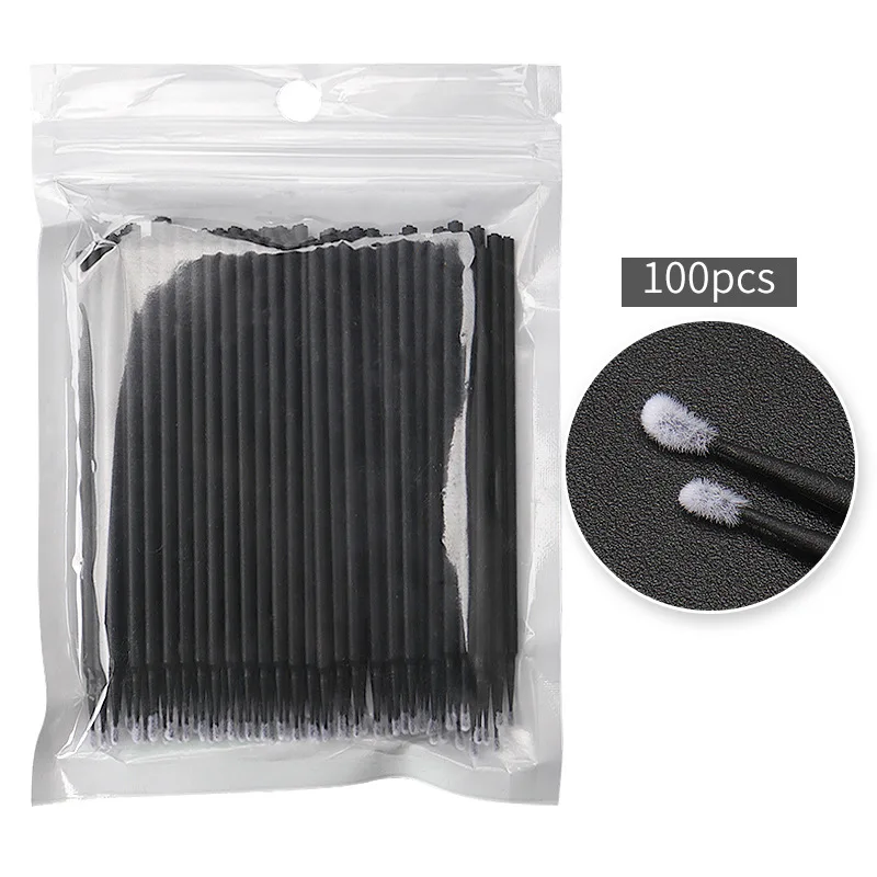 100 pz Usa E Getta Micro Pennello Mascara Bacchette Applicatore Lash Rimozione Tampone Microbrush Estensione Ciglia Pennelli Trucco Strumenti