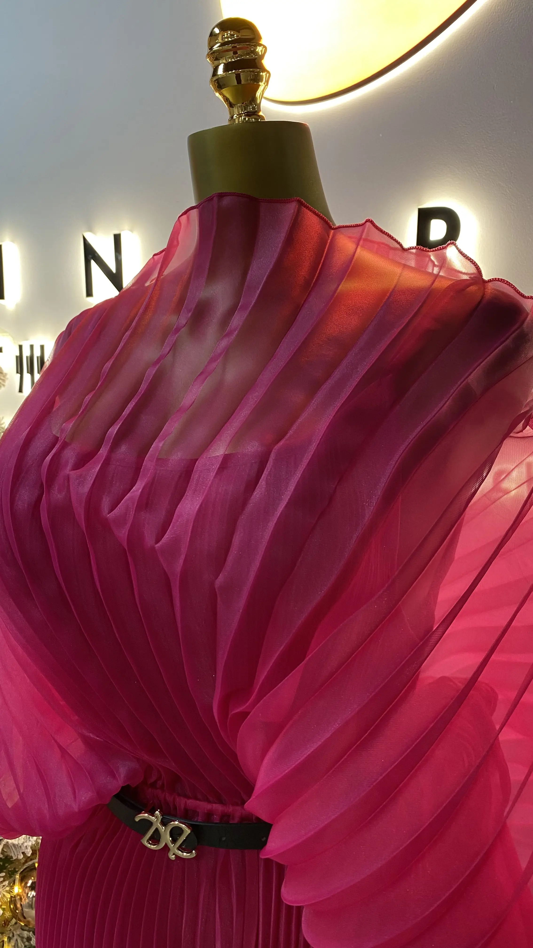 أحدث مبيعات المصنع غير الرسمية المباشرة أنيقة مزاجه موضة بلون كبير حجم مطوي المرأة تنورة ماكسي للحفلات-GZXX009 #3