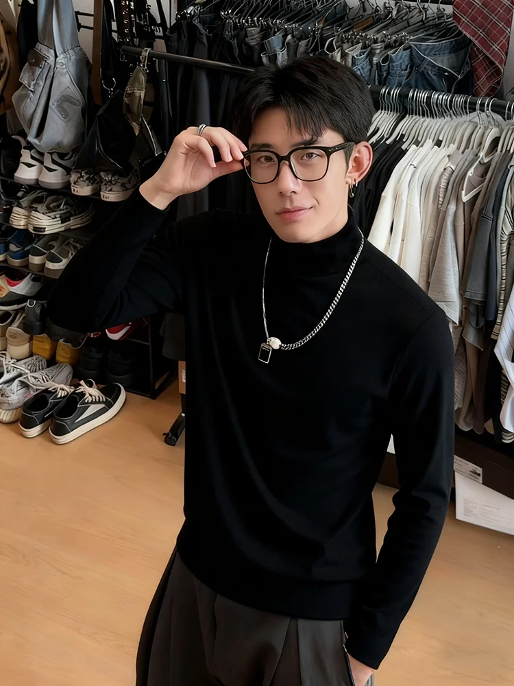 

Мужская двусторонняя толстовка American Style с высоким воротником, утепленная флисом, теплая внутренняя одежда, лонгслив для осени