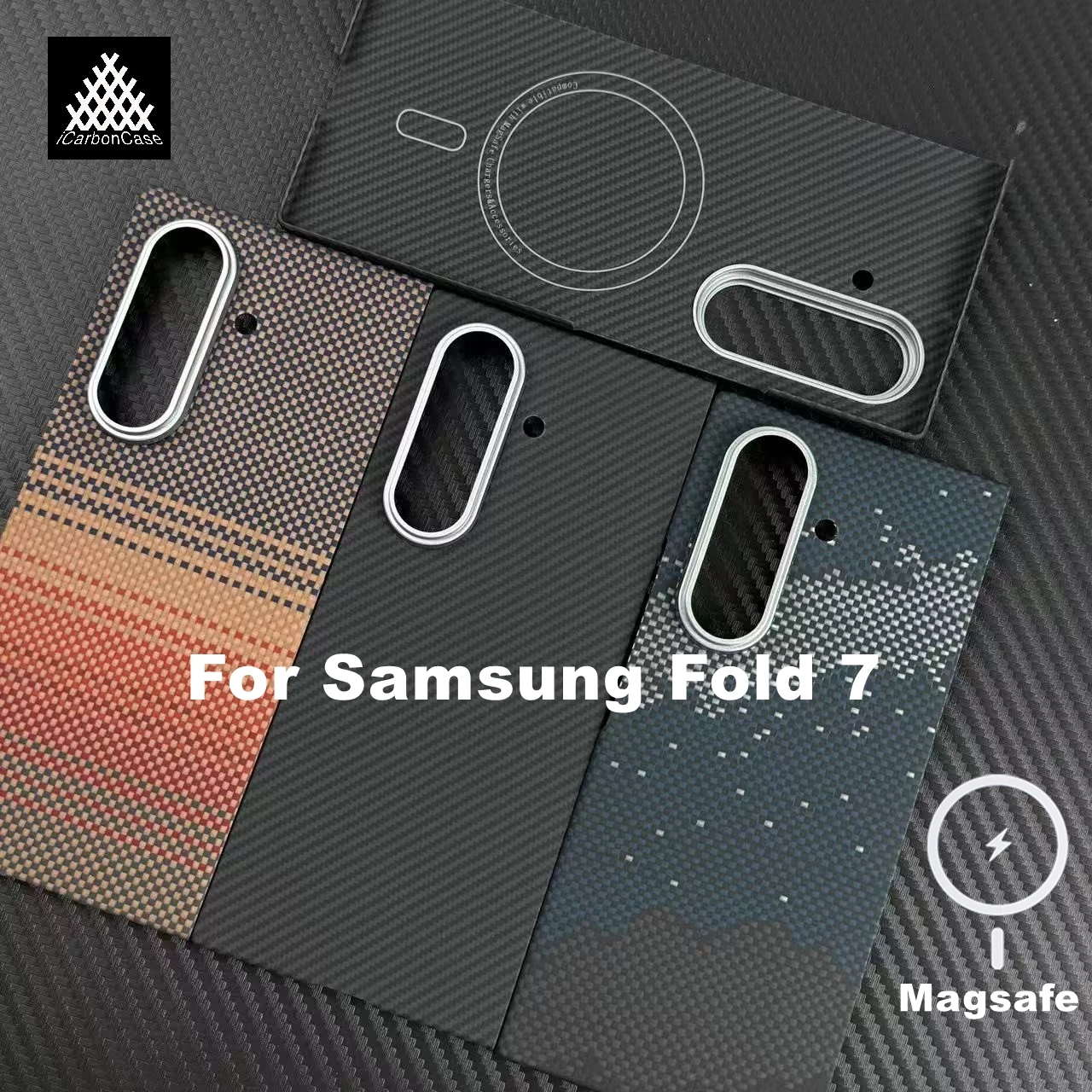 

For Samsung Galaxy Z Fold 7 Magnetic Real Aramid Carbon Fiber Case with Magsafe and Metal Camera Lens Business Ultra-thin Cover