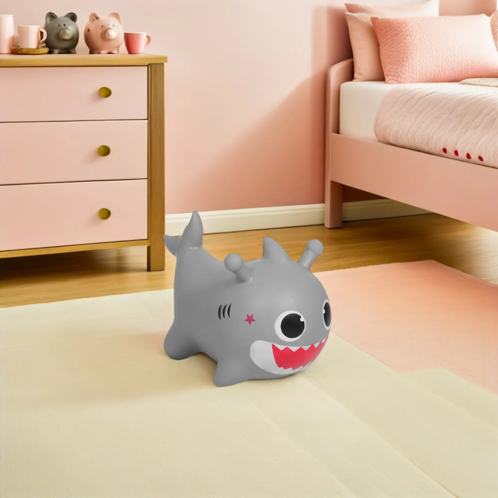 ม้ากระโดดเป่าลมสำหรับเด็กเล็ก: ของเล่นขี่รูปสัตว์ขนาดใหญ่ หนา ทนทาน สำหรับเล่นในร่มและกลางแจ้ง ทนต่อการสึกหรอ เหมาะสำหรับเด็ก