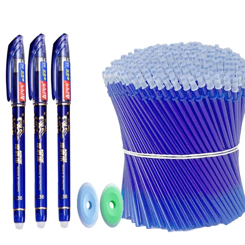 85 PCS Erasable Gel Pen Set  0.5mm Blue Black Friction pen for writing School Office supplies Kawaii Cute Korean Stationery