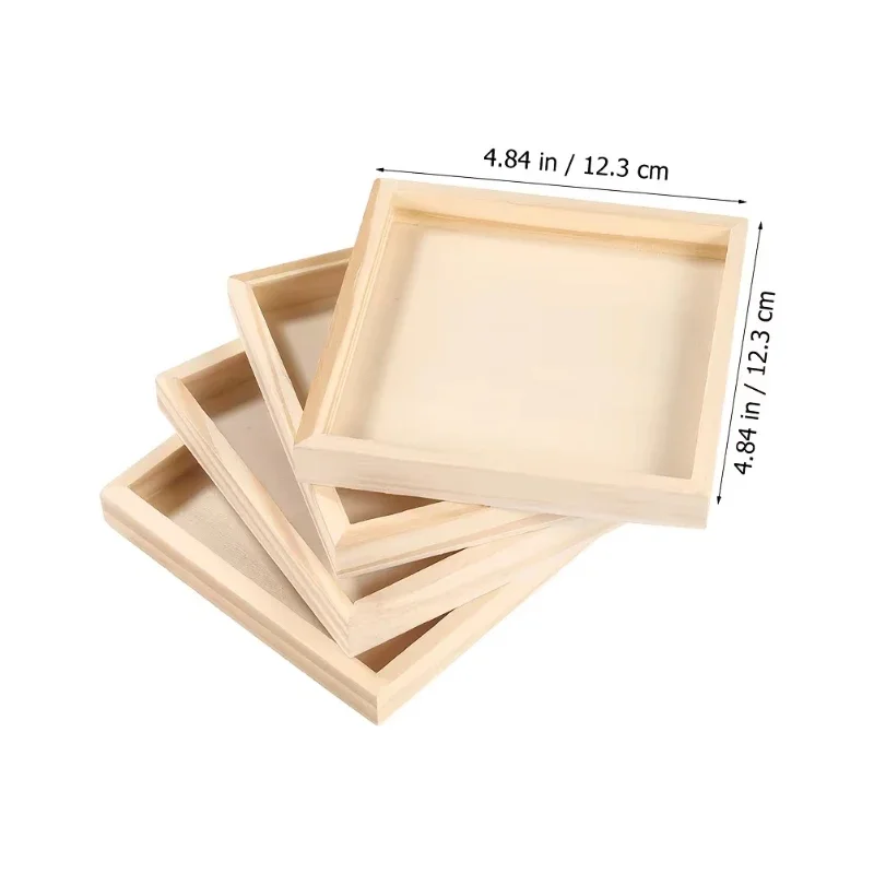 12cm Square Wooden Tray Hexagonal Painting Tray 9/16 Puzzle Pieces 3d Wooden Tray Solid Toy Storage Tray view 4