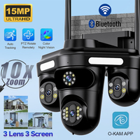 NUOFANG Outdoor 15MP HD Three Screen WIFI IP Camera Three Lens PTZ Camera Ai Human Detection CCTV Video Security Cam O-KAM APP