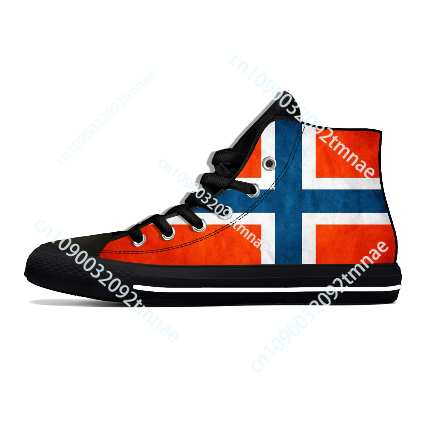 NORWAY NOREG NORWEGIAN Flag Fashion Classic High Top Board Shoes Lightweight Cool Custom Shoes Hot Breathable Men Women Sneakers