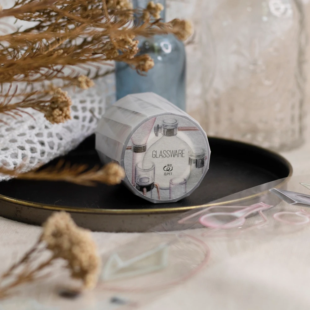 

Vintage Glassware PET Tape Planner DIY Scrapbooking Plan Sticker
