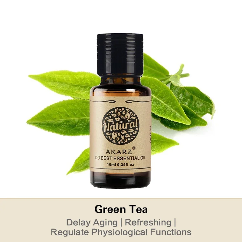AKARZ Green Tea Essential Oil Natural Aromatherapy Slimming Radiation Protection Against Bad Breath Refreshing