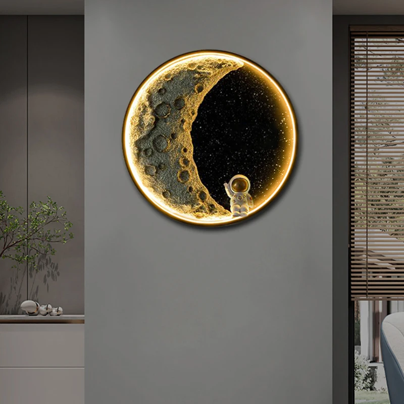 Moon Wall Lamps Bedroom Living Room Background Wall Lamp Simple Modern Creative Crescent Moon Modeling Lamp Wall Decorative Lamp