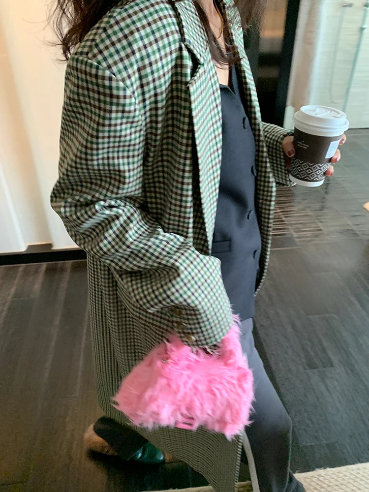 

een Plaid Autumn Sle Women's Coat Medium Length Commute Sle Single Button Long Sve Printed Polyester Jaet