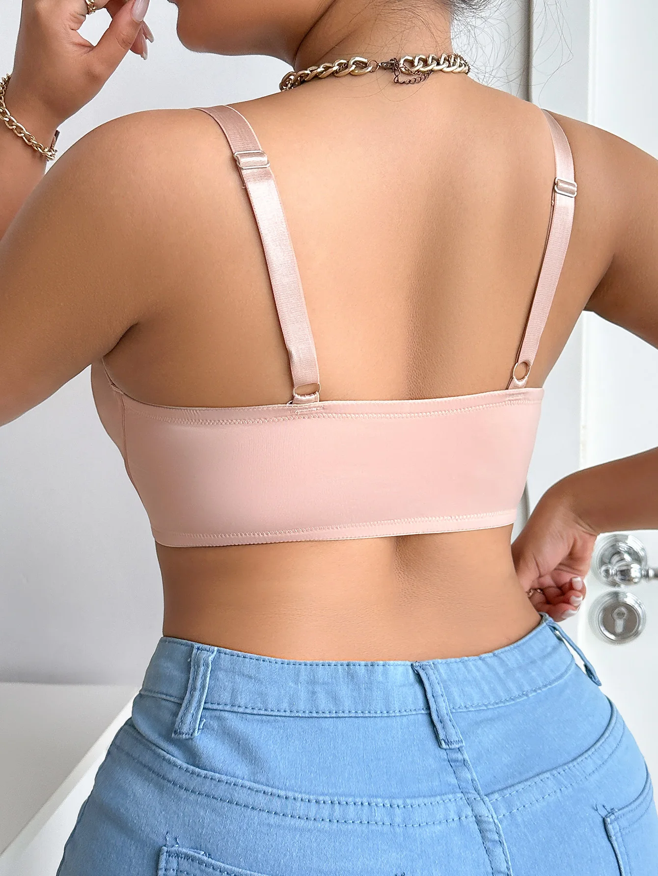 Women\'s Plus Size Underwear Half Cup Gathered Push Up Front Buckle Lace Design Suitable For Voluptuous Women XL-XXXL MR2753
