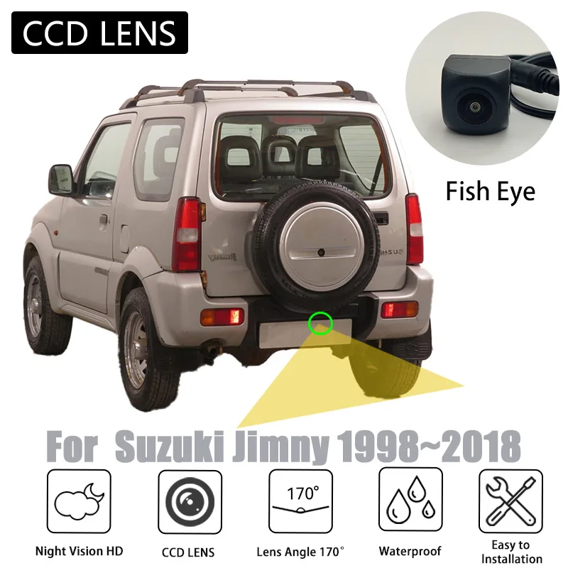 Fish Eye Rear View Camera For Suzuki Jimny 1998~2018 HD Night Vision Backup Reverse Parking CVBS Camera Monitor