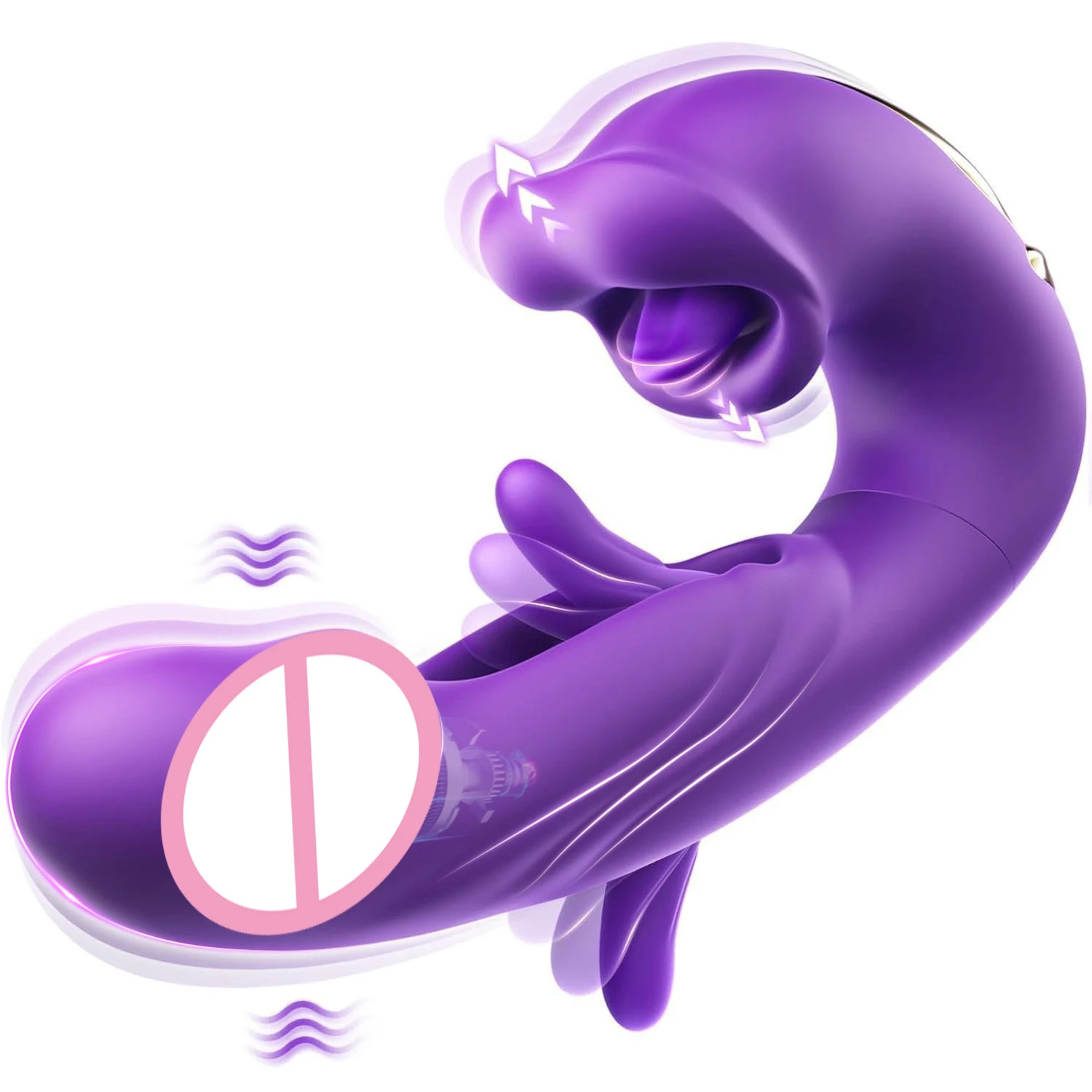 3 in 1 Tongue Licking Dildo Vibrator for Women Clitoral Stimulation G Spot Massager Flapping Masturbator Sex Toys For Adults