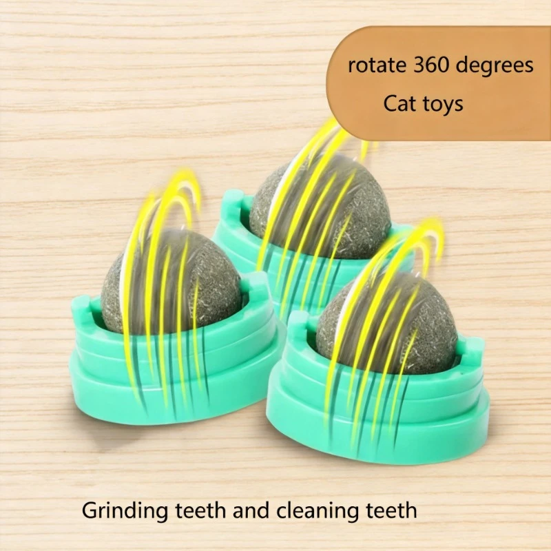 Pet Catnip Ball Cat Catnip Wall Stick-on Ball Toy Healthy Natural Removes Balls to Promote Digestion Cat Grass Snack - view 6