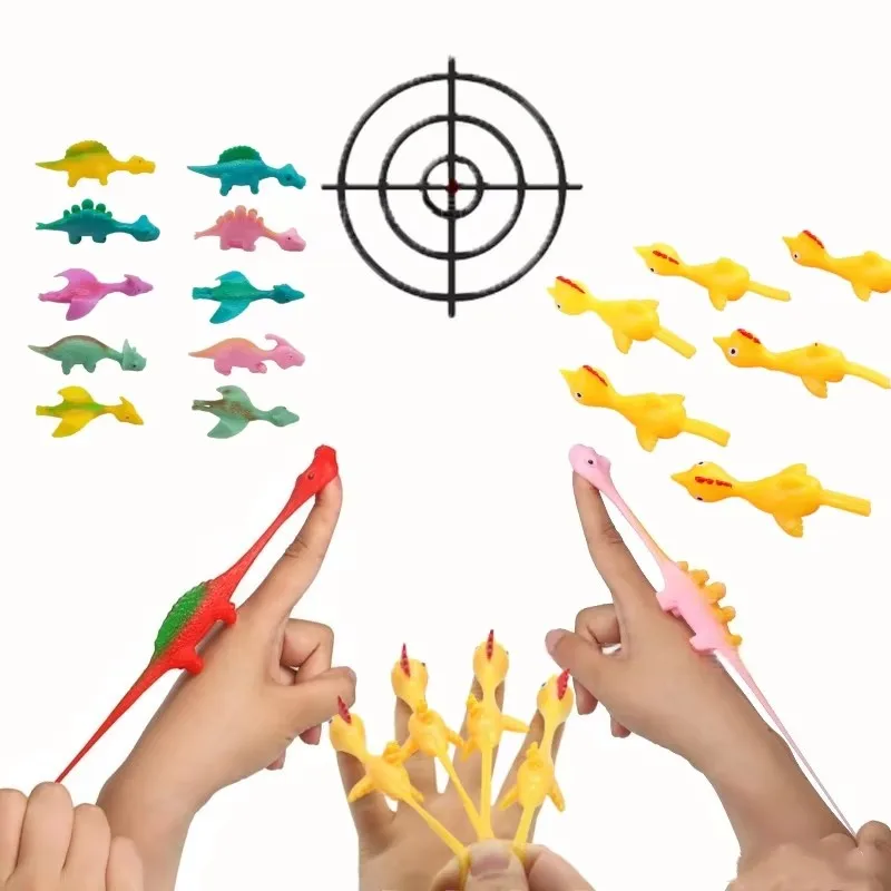 

Dinosaur Chick Finger Catapult Puzzle, Decompression Prank, Soft Rubber Slingshot, Fingertip Venting, Stress Relief Toy, 10 Pcs