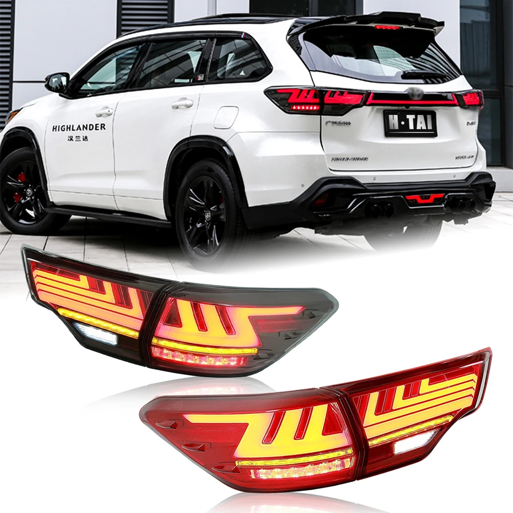 

Светодиодные задние фонари для Toyota Highlander 2016-2020, задние фонари, задние противотуманные фары, динамический указатель поворота, автомобильные фонари в сборе