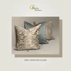 Premium Throw Pillow Covers Blue and Gold, Arabic Design for Home Decor, Soft Cushion Case for Couch Bed Car Seat, Living Room