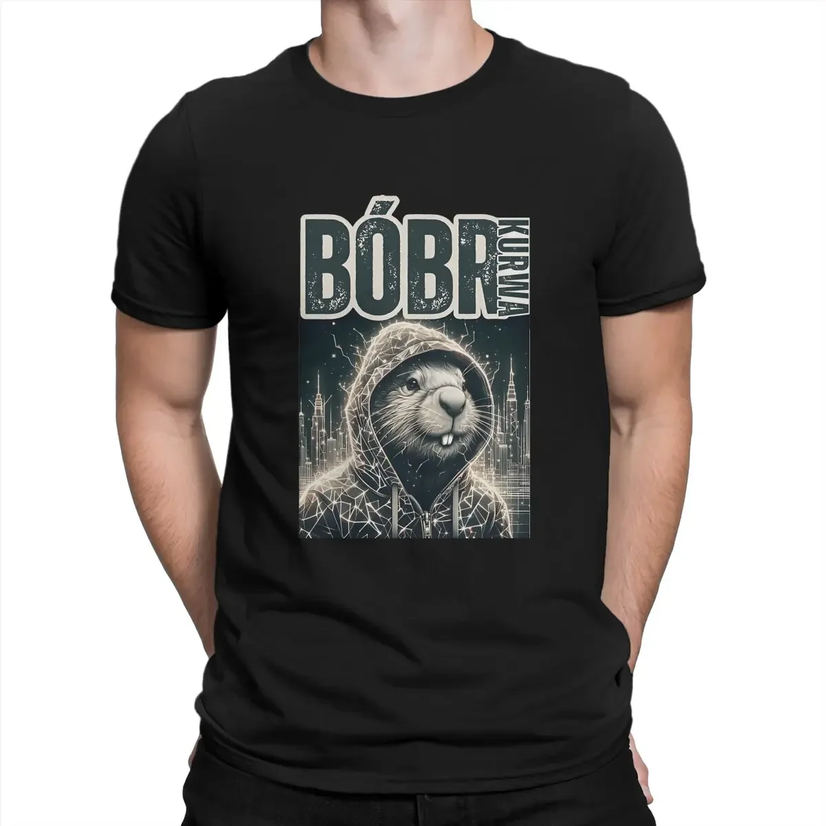 Kurwa Bobr Bober Newest Shirt For Men Steampunk City Circuits Round Collar Pure Cotton T Shirt Hip Hop Birthday Gifts Streetwear