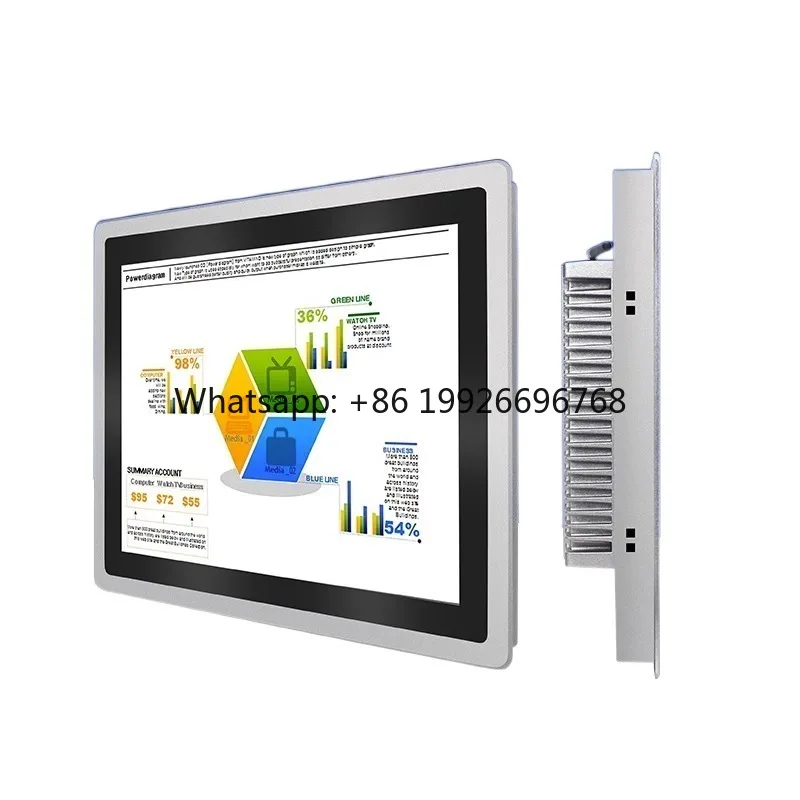 OEM Waterproof Industrial Panel PC Embedded Aluminum Alloy Touch All-in-One PC Laptop I3/I5/I7 CPU 32G-256G SSD for Control
