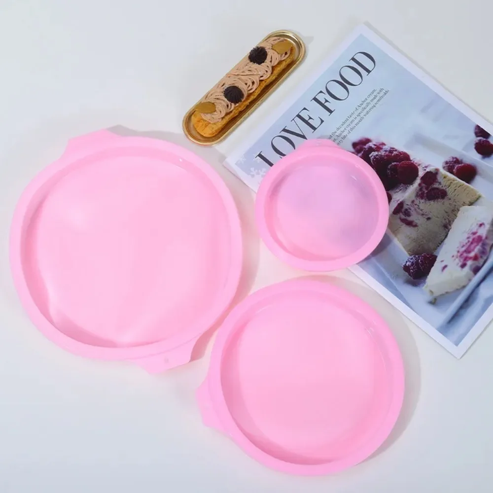 New 4/6/8inch Round Cake Mould Reusable Silicone Silicone Cake Pan DIY NonStick Surface Bakeware Mold Cake Baking