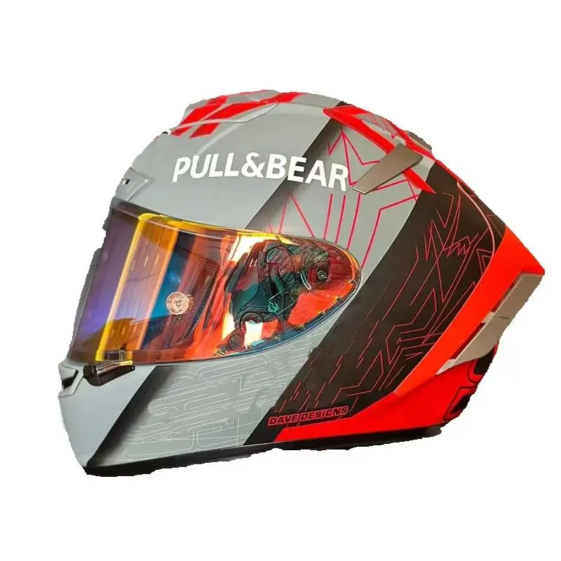 الشتاء النساء والرجال X14 خوذة X-Fourteen رمادي أحمر النمل خوذة المهنية كامل الوجه سباق الدراجات النارية خوذة كاسكو نتوء (غطاء) #1