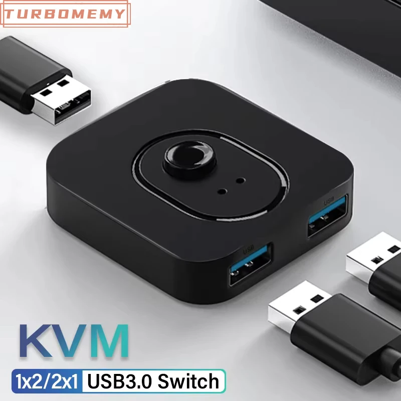 

USB 3.0 KVM Switch USB Hub 1x2 2x1 Switcher USB3.0 Switch Shared Controller Splitter for Laptop Computer Printer Keyboard Mouse