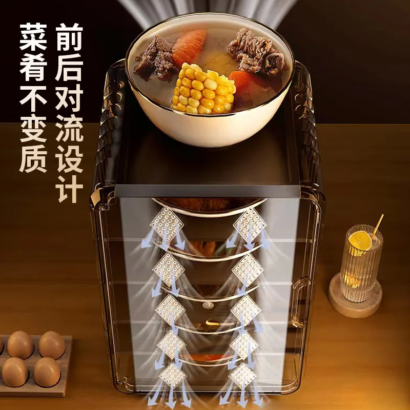 Cubierta de aislamiento térmico para verduras, cubierta para verduras, almacenamiento de sobras del hogar, mesa de comedor multicapa, plast a prueba de polvo