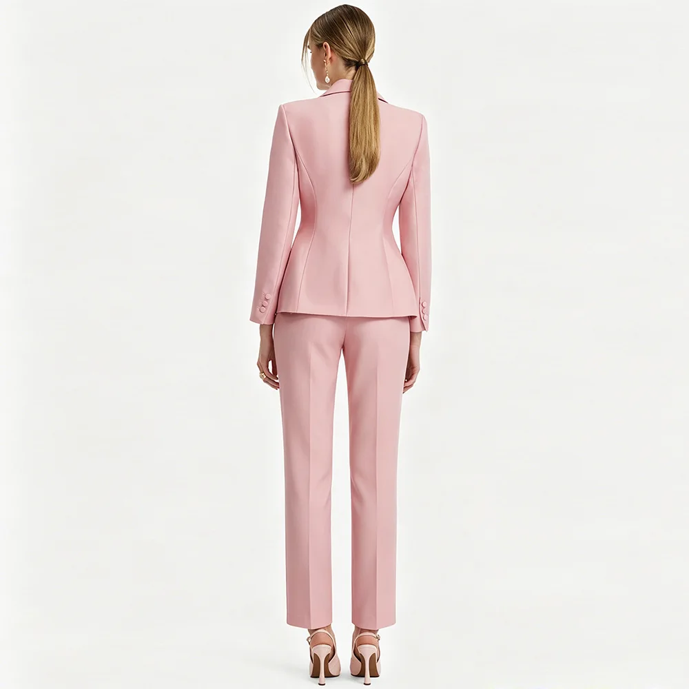 HIGH STREET Newest Fashion 2026 Designer Suit Set Women's Luxurious Embroidery Blazer Straight Pants Set 2pcs