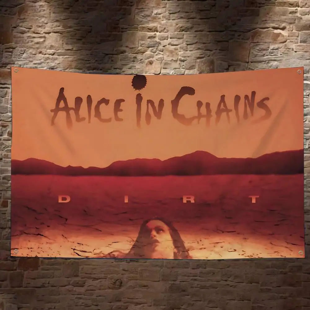 Alice In Chainss Band Creative Pattern Hanging Flag Polyester Printed Banner Hand Pulled Flag