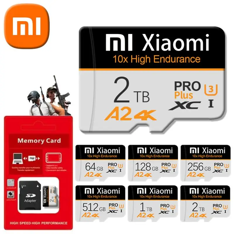 XIAOMI-tarjeta De Memoria inteligente, dispositivo De alta velocidad, 2TB, Clase 10, A1, TF, 512GB, 128GB, 64GB, para teléfono/cámara/Nintendo Switch