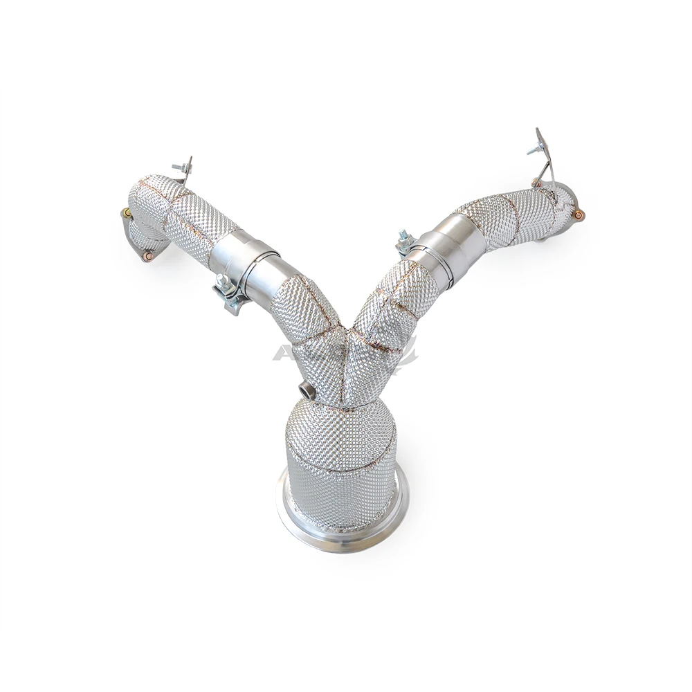 ALOSI Exhaust downpipe for Audi A7 3.0T C8 2019-2024 with insulated straight through downpipe exhaust high-performance downpipe