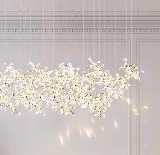 

Restaurant crystal chandelier light luxury atmosphere crystal lamp designer restaurant lamp bar island chandelier