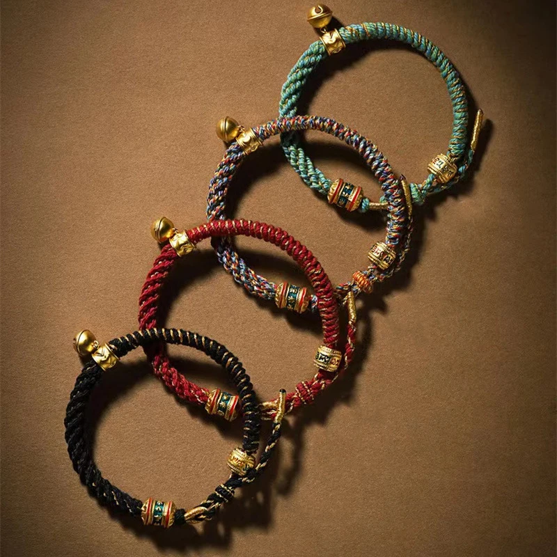 

Colorful Thread Tibetan Good Lucky Charm Rope Bracelet Bangles Knots Woven Fashion Jewelry Accessory for Family Couple