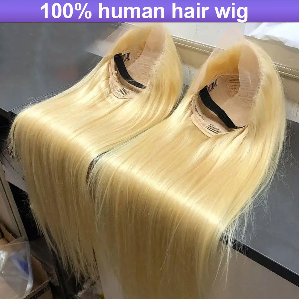 

613 HD Transparent Lace Frontal Wig 13x6 13x4 Blonde Bone Straight Human Hair Wigs Pre Plucked 250 High Density Brazilian Hair