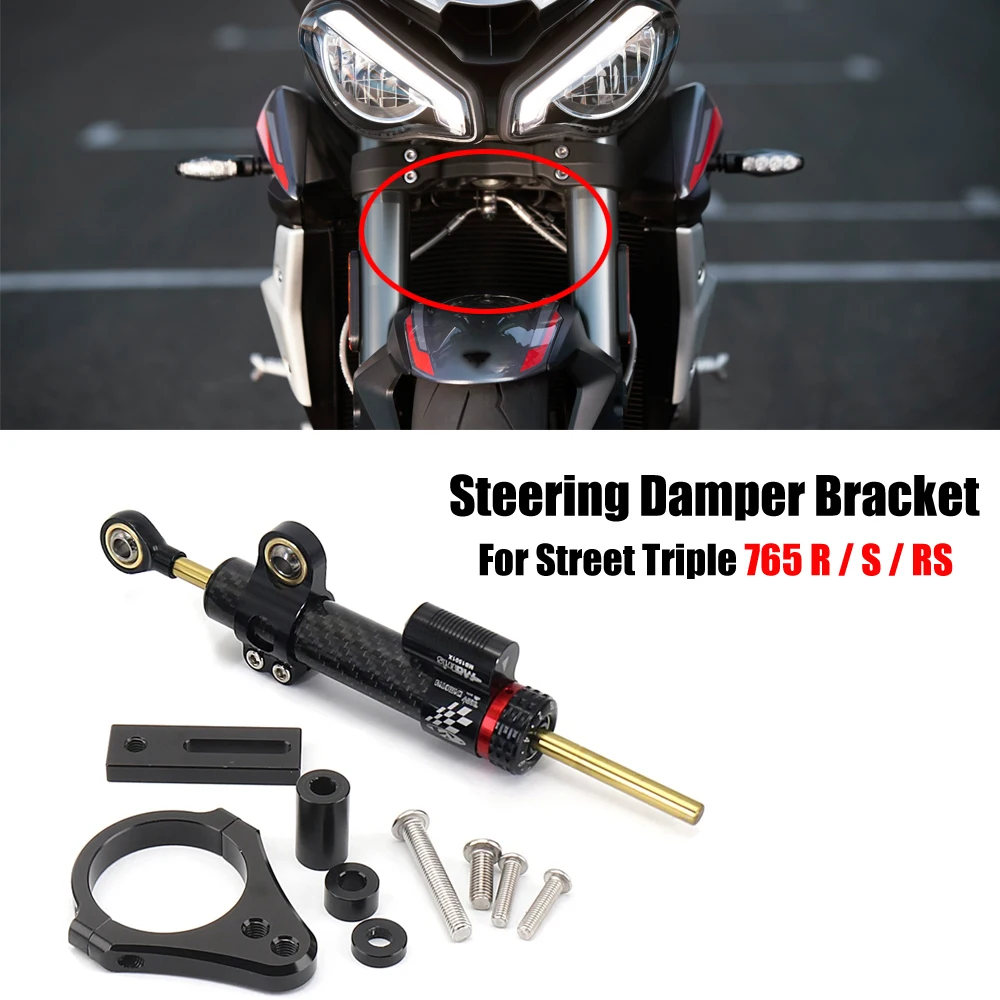 For Street Triple 765RS 765 RS STREET TRIPLE 765S 765R 765 S R New Damper Shock Absorber Stabilizer Steering Dampers Bracket